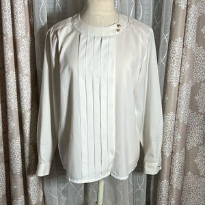 Laura and Jane pleat front blouse with gold button detail size 6